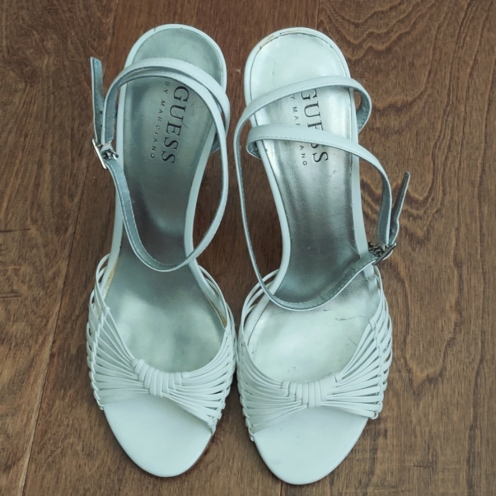 Guess White Strappy Sandals